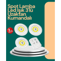 Adhesive 3-Plus Wireless LED Spot Lamp Controllable with Remote Control
