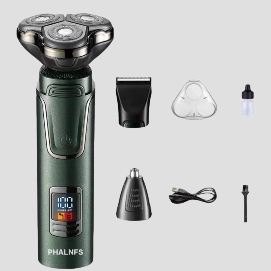 Rechargeable and Wireless 3-Headed Professional Grooming Set – Hair, Beard, Nose and Ear Trimmer Rechargeable and Wireless 3-Headed Professional Grooming Set – Hair, Beard, Nose and Ear Trimmer