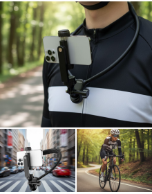 Durable Metal Supported Neck Phone Holder Travel and Sports Use