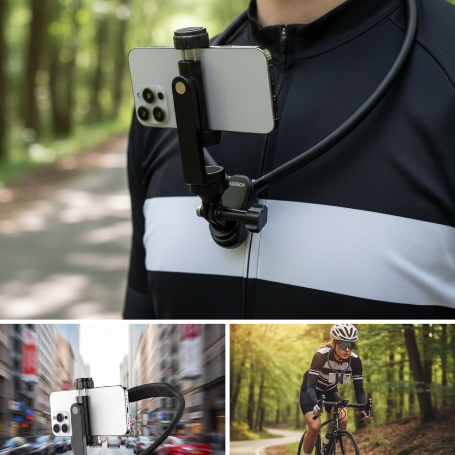 Durable Metal Supported Neck Phone Holder Travel and Sports Use
