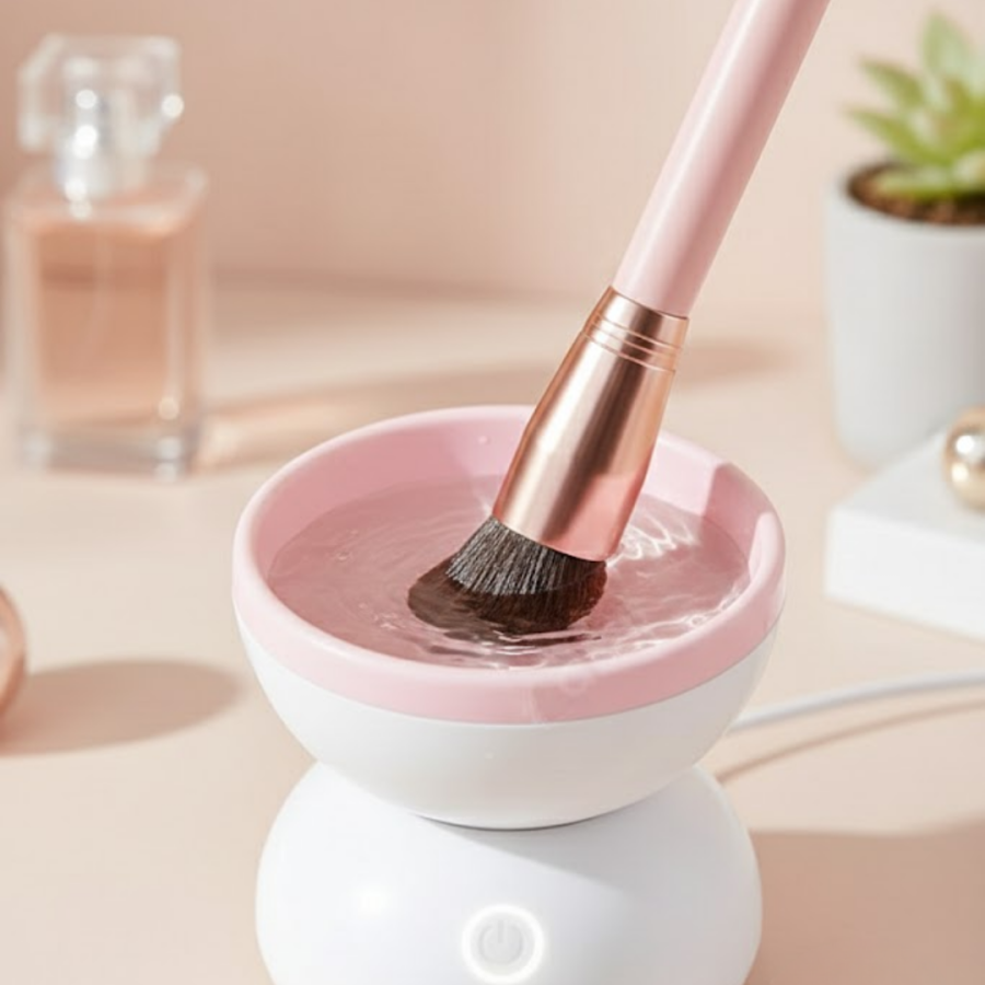 Electric Makeup Brush Cleaning Container with Silicone Surface Electric Makeup Brush Cleaning Container with Silicone Surface