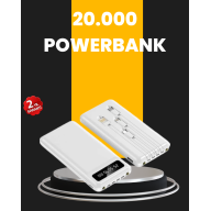 20.000mAh Powerbank with LED Light LCD Display Internal Multiple Cable