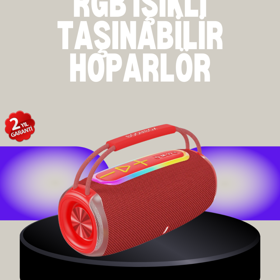 20W Wireless Bluetooth Speaker with RGB Light Effect USB/SD/AUX Supported
