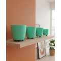 4-Piece 3D Modern Green Vase Set Decorative Footed Flower Pot Set 4-Piece 3D Modern Green Vase Set Decorative Footed Flower Pot Set