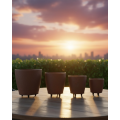 Set of 4 3D Brown Footed Decorative Flower Pots Modern Design Set of 4 3D Brown Footed Decorative Flower Pots Modern Design