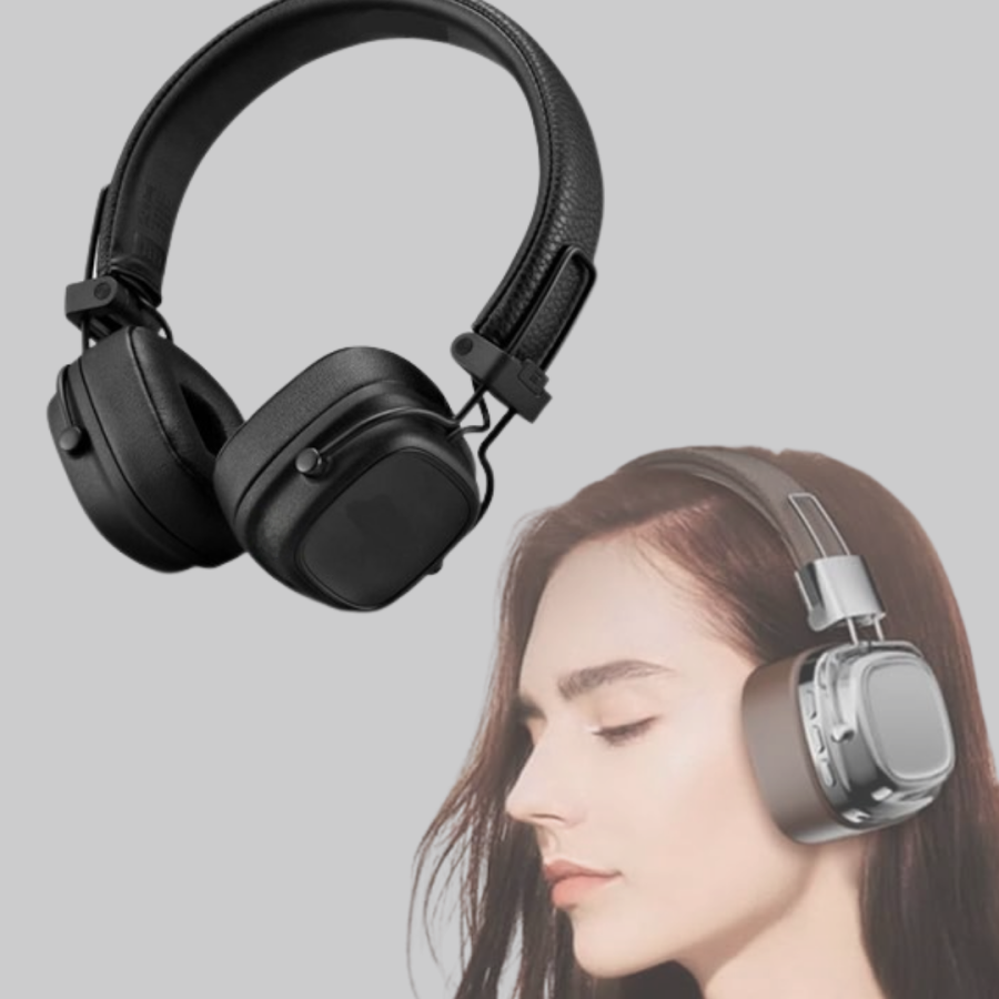 Wireless On-Ear Bluetooth Headset Powerful Bass and Foldable Design