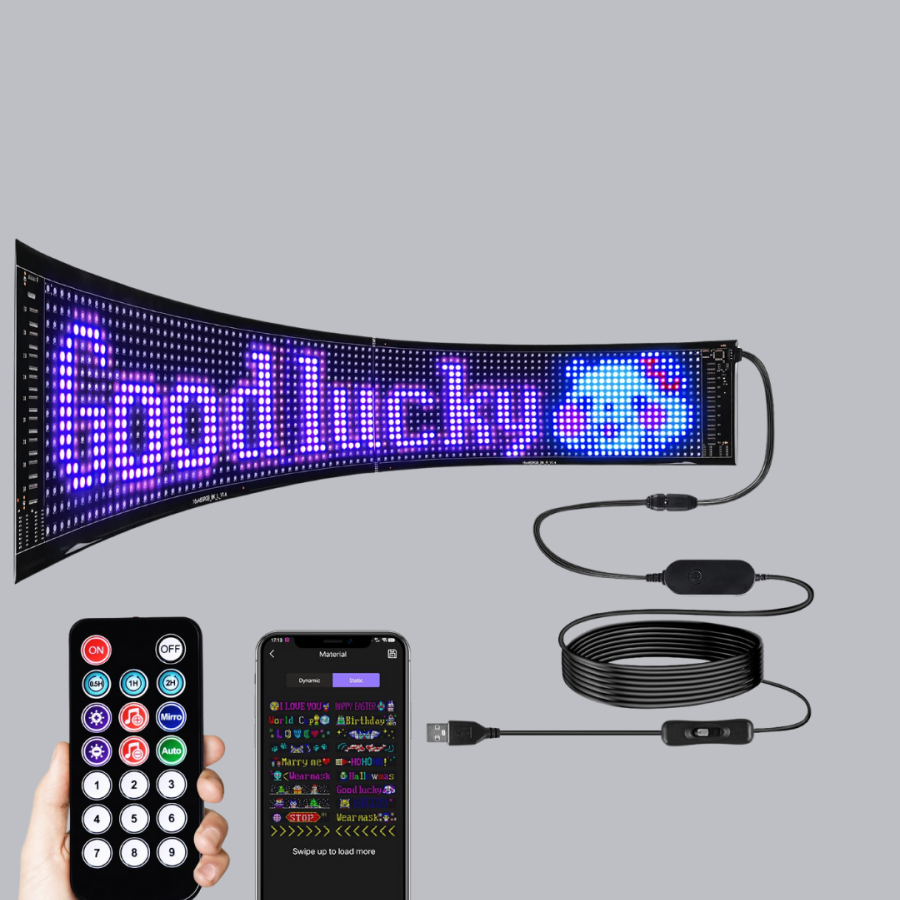 RGB LED Panel – Smart Screen with USB Power Input, GIF and Text Display