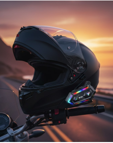 16 Modes RGB Lights Motorcycle Intercom Dual Phone Supported