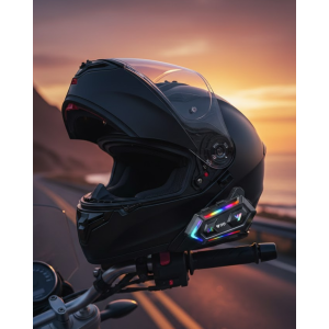 16 Modes RGB Lights Motorcycle Intercom Dual Phone Supported