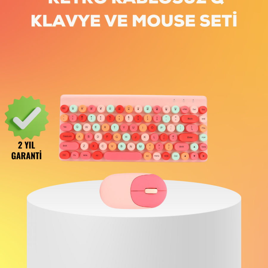 Colorful Retro Keypad Keyboard – 3 Device Connections, Media Hotkeys Colorful Retro Keypad Keyboard – 3 Device Connections, Media Hotkeys