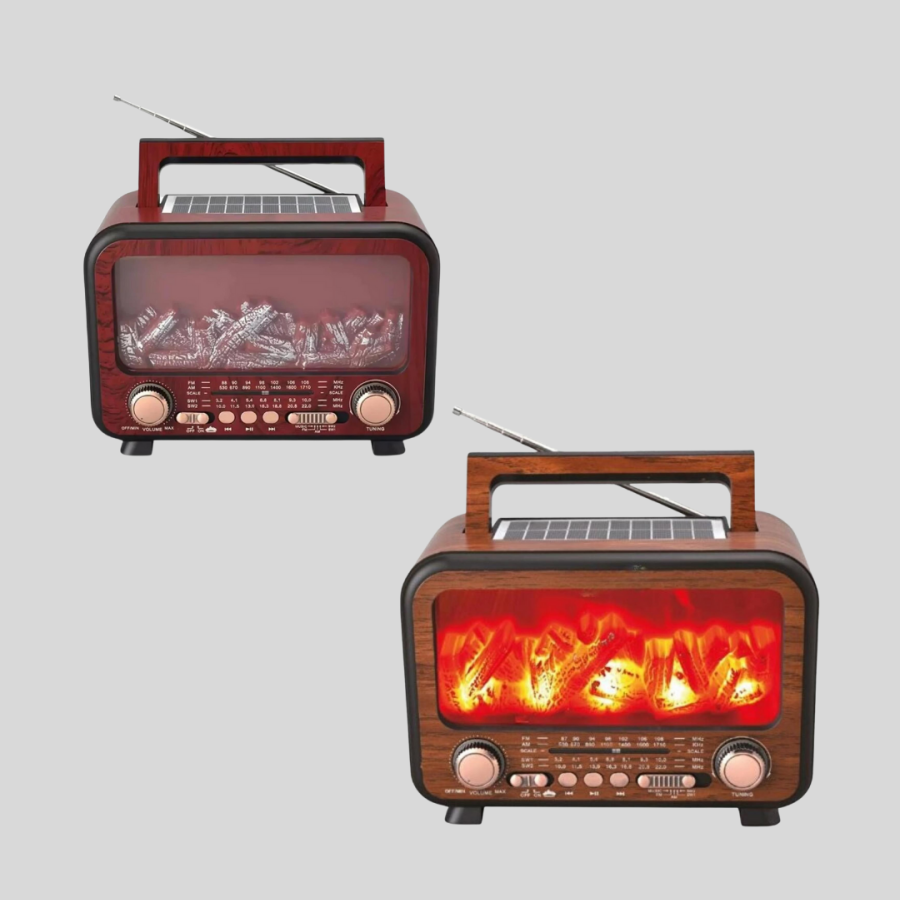 Solar Charged Fireplace Flame Effect Bluetooth Speaker 7W Portable Sound System Solar Charged Fireplace Flame Effect Bluetooth Speaker 7W Portable Sound System