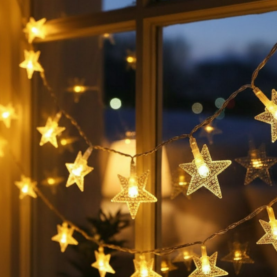 Daylight White Star Light Chain 5 Meters Energy Saving Decor