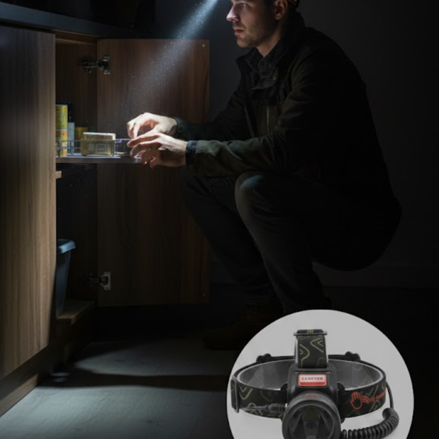 USB Type C Rechargeable Sensor Head Lamp Long Life Battery