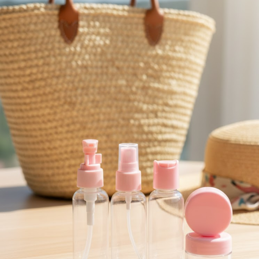 30 ml Set of 5 Travel Bath Bottles with Bag