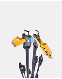 65W 4 in 1 Braided Fast Charging Cable USB-C USB-A Multi-Charge Durable