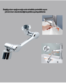 Three Segmented 1080 Degree Faucet Apparatus Flexible Rotary Aerator Practical Use
