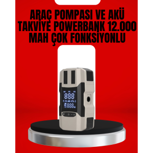 Car Pump Battery Booster Powerbank 12.000 mAh with Digital Display