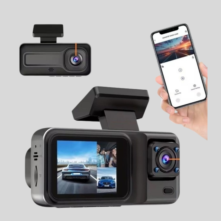Full HD Triple Vehicle Camera 1080P DVR with Rear View Support and Parking Mode