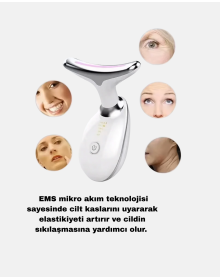 EMS Microcurrent Face and Neck Firming Device with 7000 VPM Vibration Heat Therapy