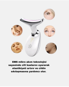 EMS Microcurrent Face and Neck Firming Device with 7000 VPM Vibration Heat Therapy