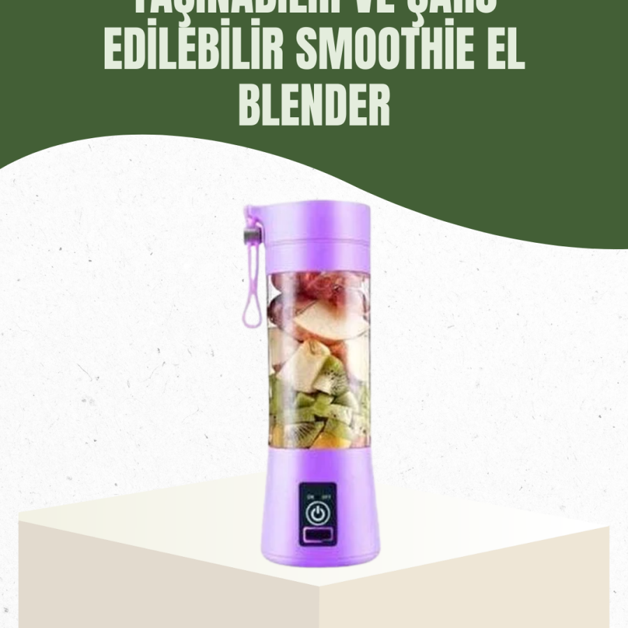 USB Rechargeable Portable Blender 380ml Mobile Smoothie Maker with Steel 304 Blades