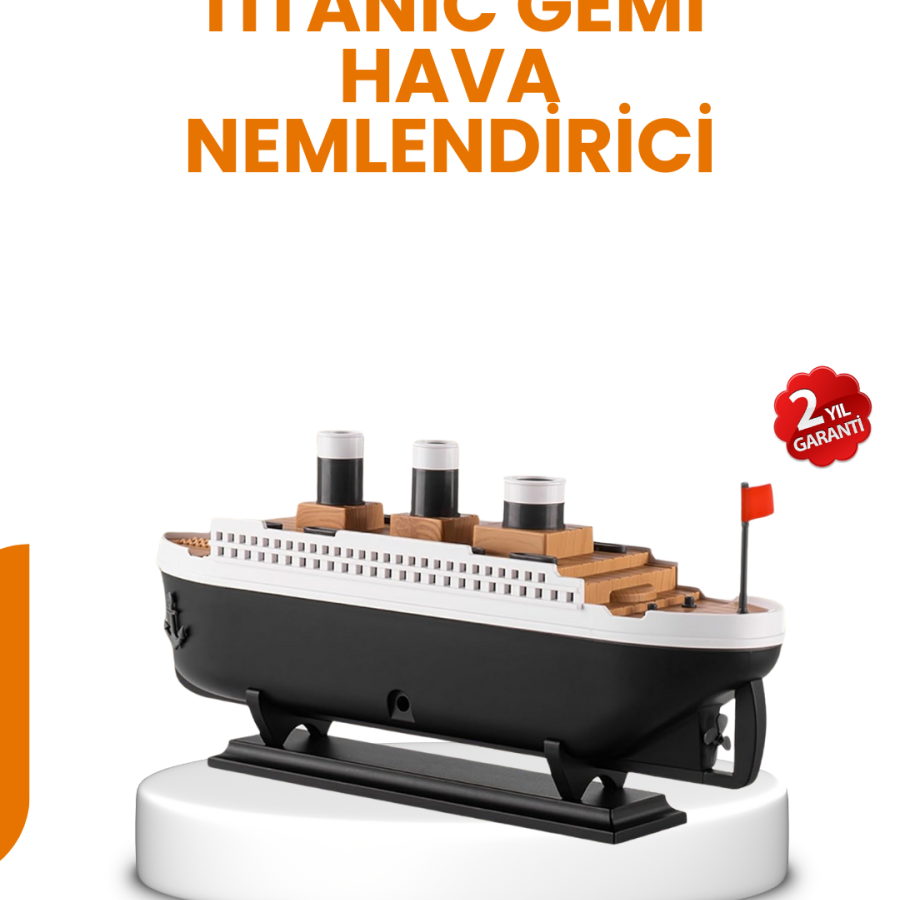 Decorative Ship Design Air Humidifier Diffuser with 7 Colors Ambient Light
