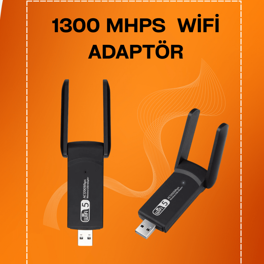 Plug-and-Play Dual Band WiFi Adapter – 1200 Mbps