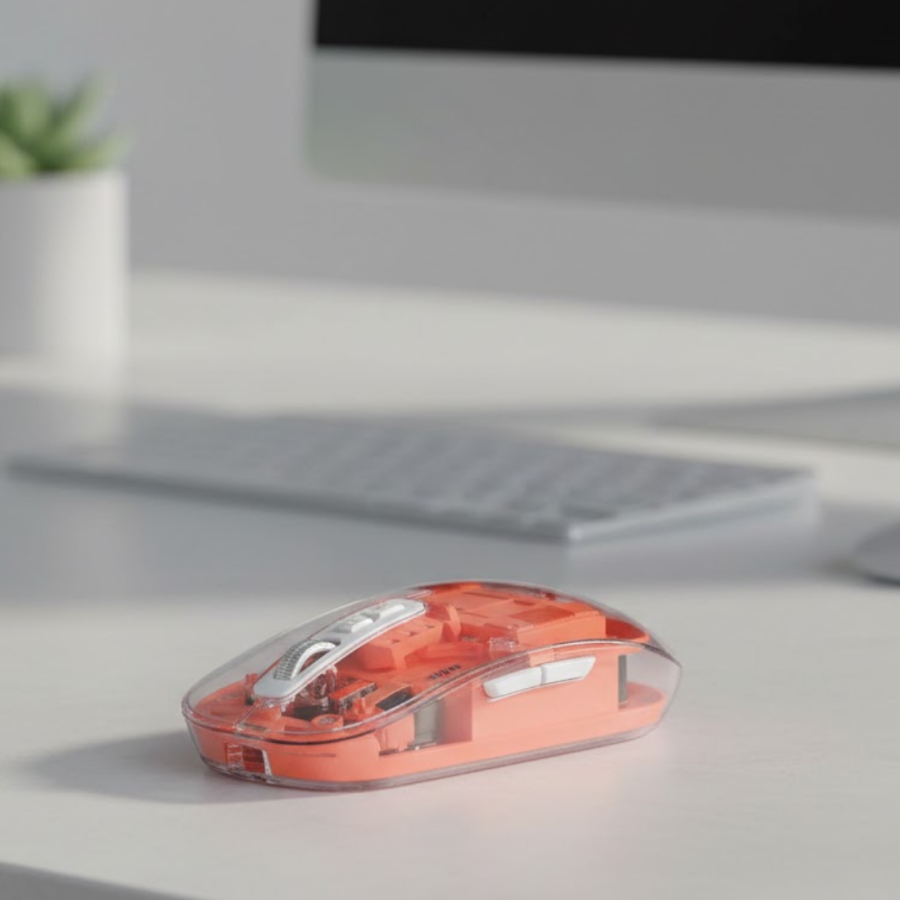 Silent Clicking Transparent Mouse Bluetooth and USB Compatible Silent Clicking Transparent Mouse Bluetooth and USB Compatible