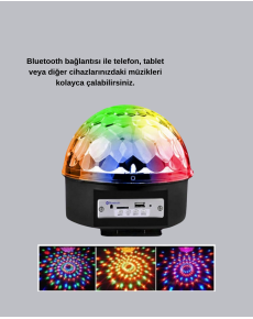 LED Disco Light with Bluetooth Speaker Music Rhythm Sensitive and Portable