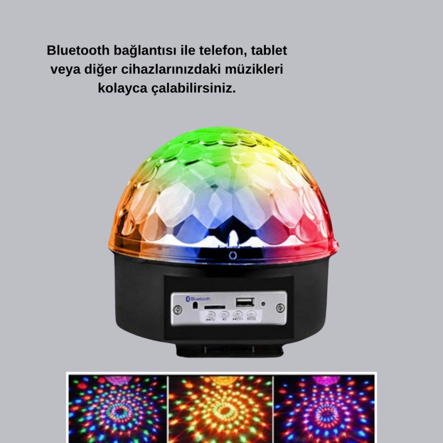 LED Disco Light with Bluetooth Speaker Music Rhythm Sensitive and Portable