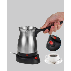 800W Stainless Electric Coffee Pot Hidden Resistance and Ergonomic Handle