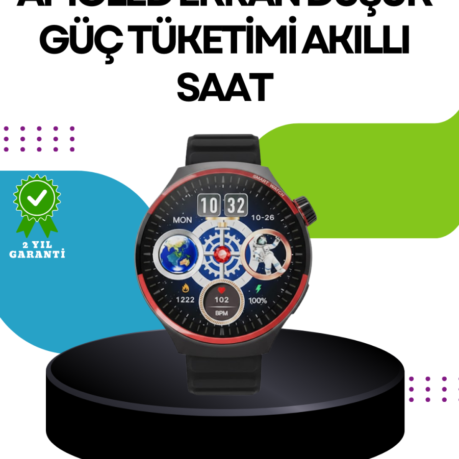 Smart Watch with Sports and Health Tracking Wireless Charging
