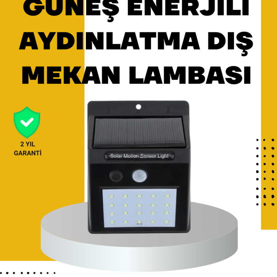 Solar Powered Security Lamp with Wide Lighting Area with 144 LEDs