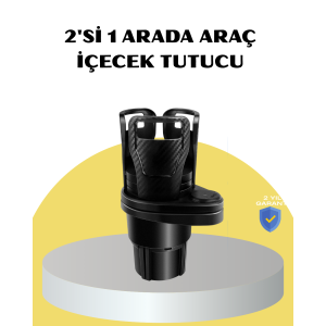 Vehicle Double Cup Holder Adjustable Width 360° Swivel System