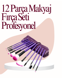 Set of 12 Makeup Brushes with Soft Fiber Bristles for Eyeshadow Blush and Contour