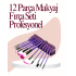 Set of 12 Makeup Brushes with Soft Fiber Bristles for Eyeshadow Blush and Contour