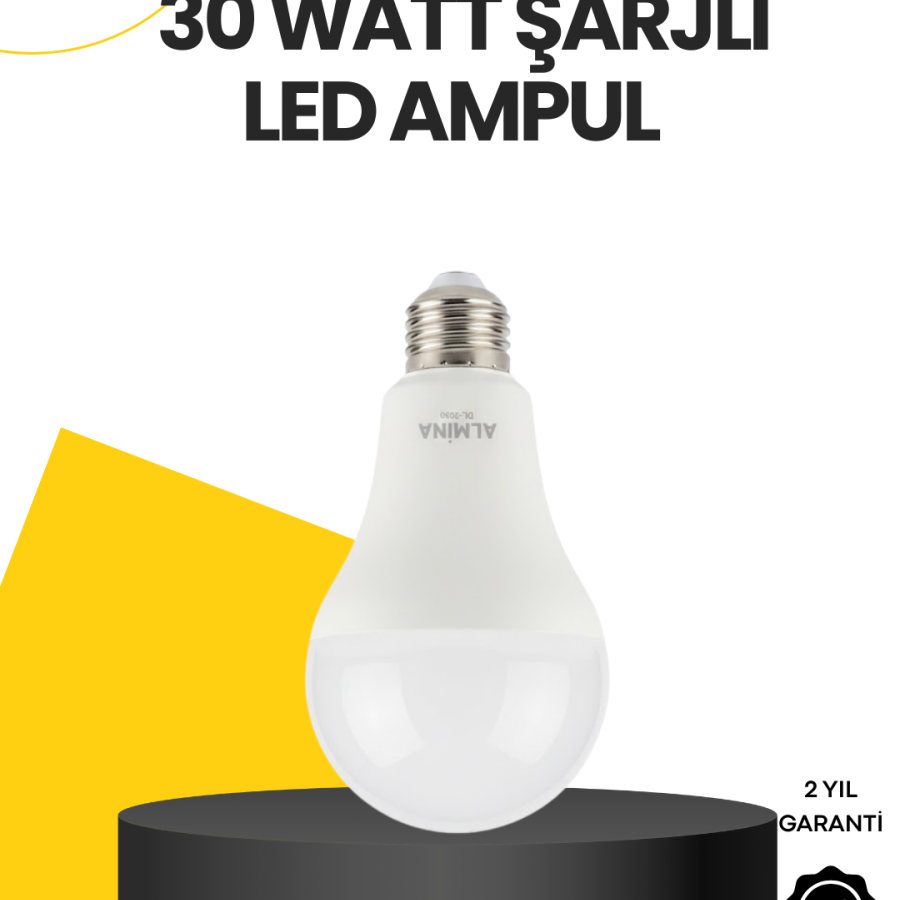 High Light Powerful Rechargeable LED Bulb E27 30W Energy Saving