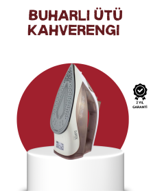 Ceramic Base Steam Iron 2200W Vertical Ironing 300ml Brown