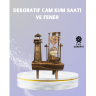 Wooden Hourglass and Lighthouse Figure Together – Home & Office Decoration