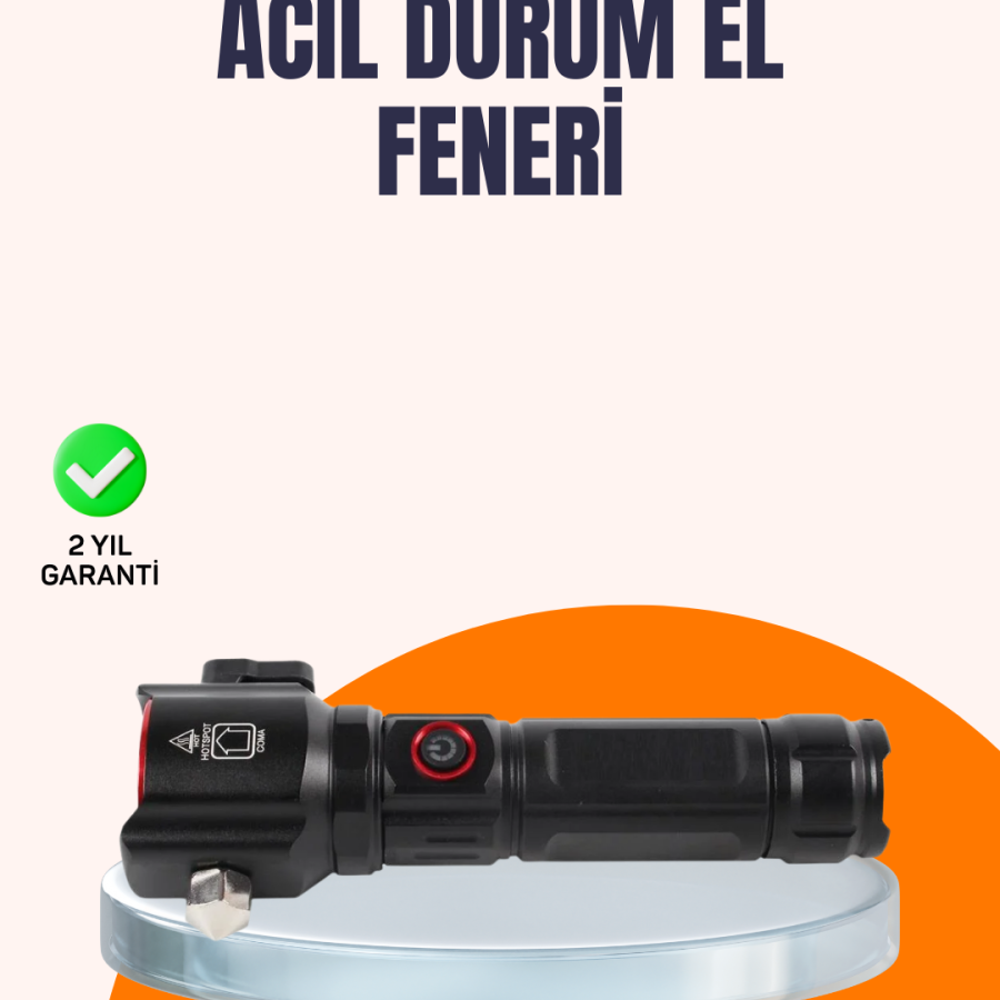 Multifunctional Emergency Flashlight with Side Light Hammer
