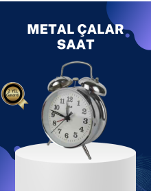 Decorative Round Table Clock with Alarm Silver Color Silent and Illuminated