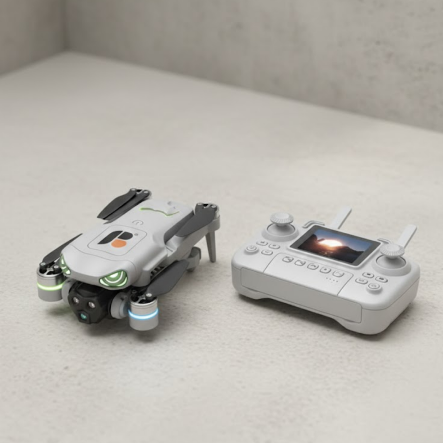 Foldable Drone with One-Button Take-off and Landing Feature