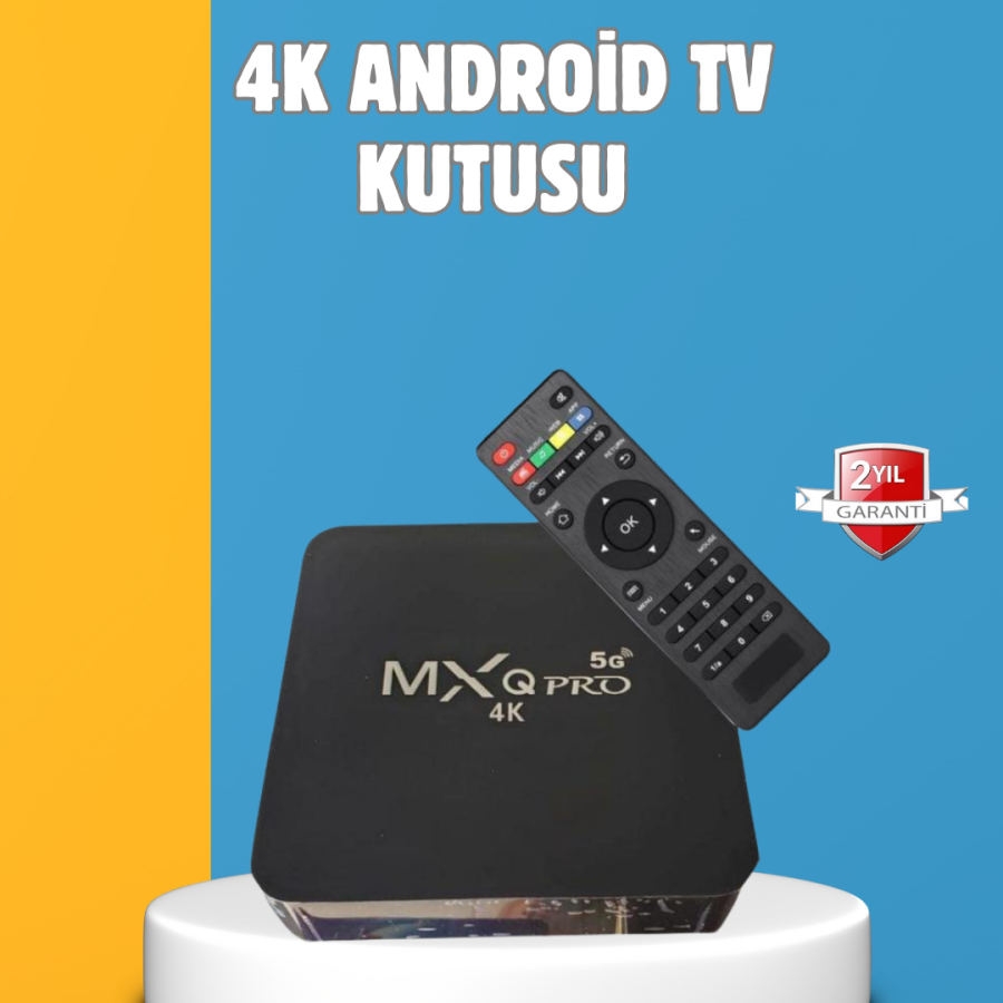 Android TV Box 4K – 2GB RAM 16GB ROM, Wireless Wi-Fi Media Player