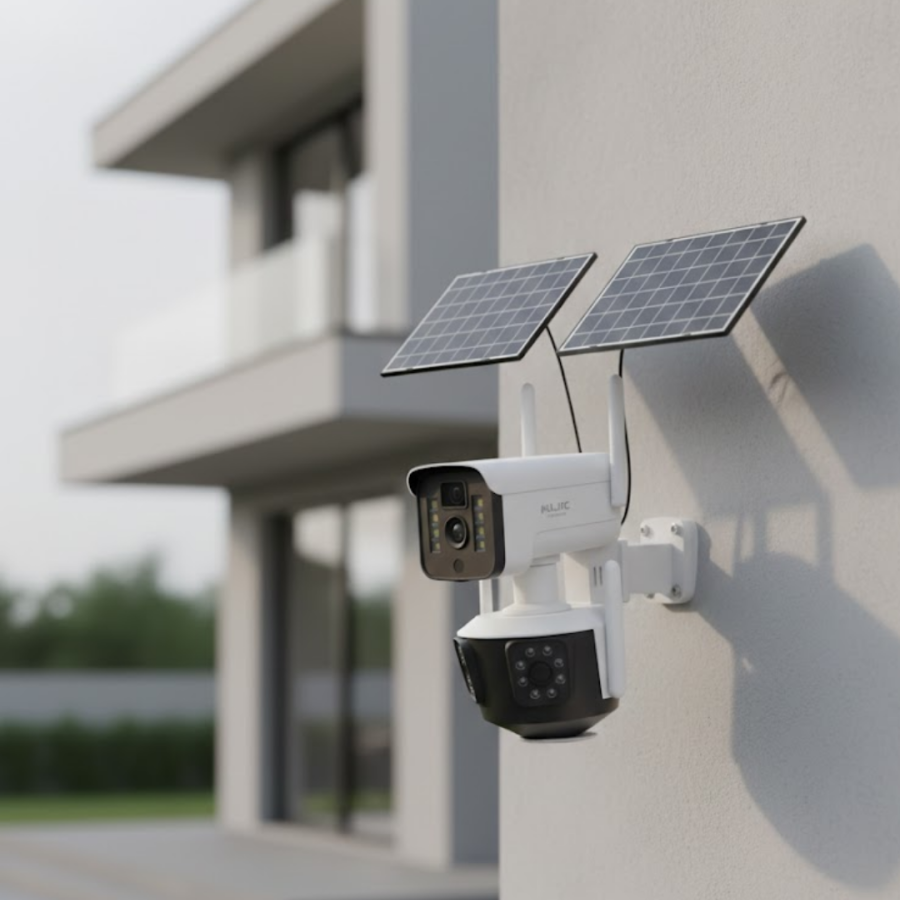Multi-Lens 9MP Solar IP Camera with Remote Monitoring and Alarm Notification
