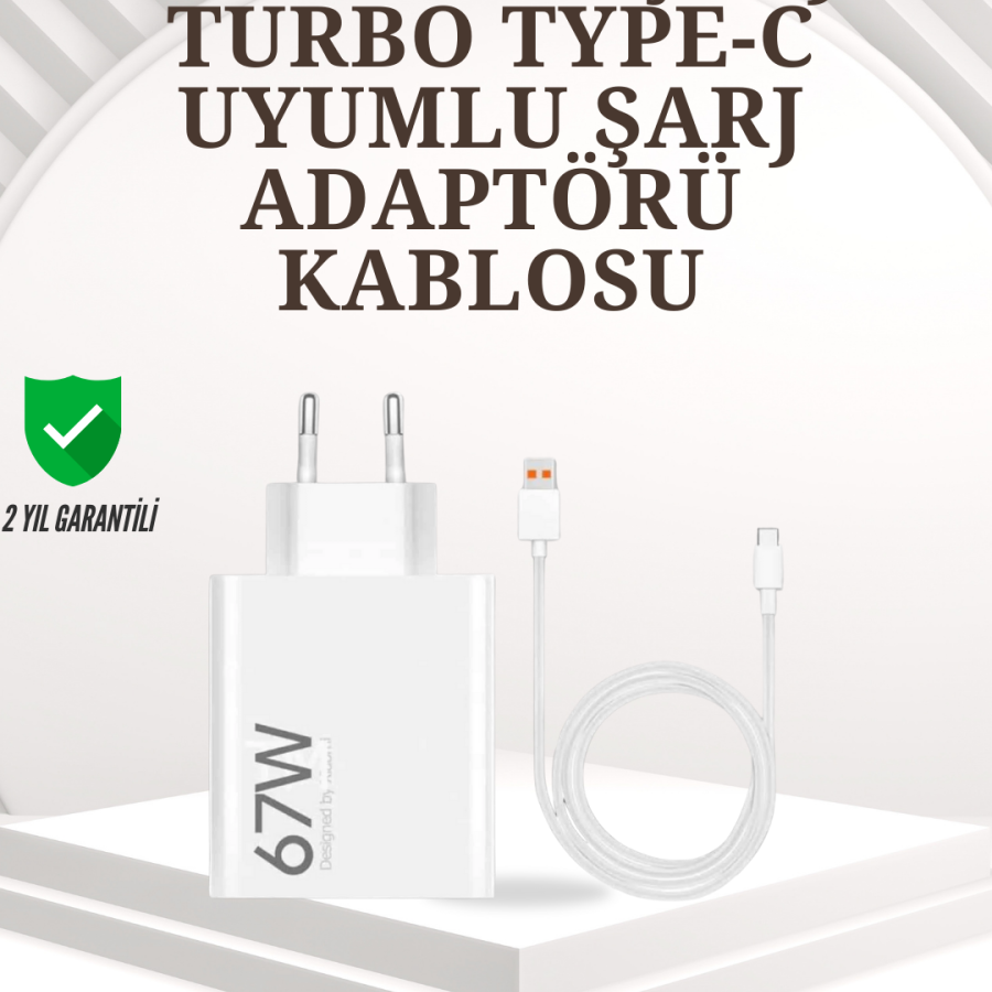 Type-C Compatible 67W Turbo Fast Charger with Smart Protection System