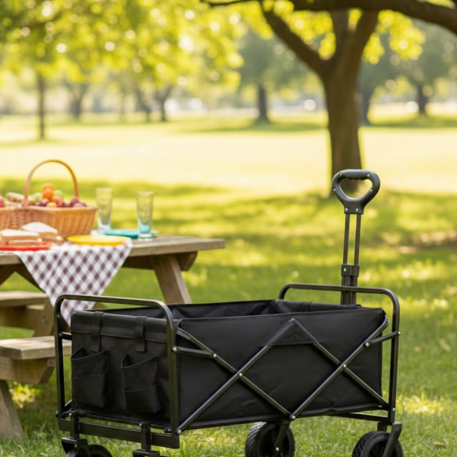 Foldable Storage Cart Suitable for Camping, Beach and Garden Use Foldable Storage Cart Suitable for Camping, Beach and Garden Use