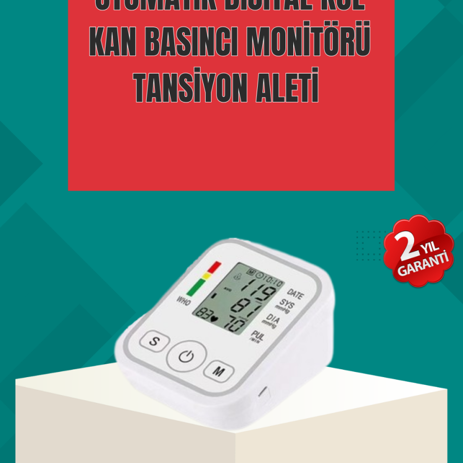 Arm Type Electronic Blood Pressure Monitor with LCD Display