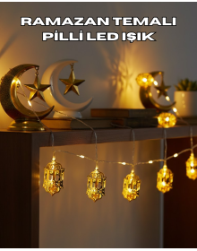 Battery Operated LED Light Golden Lantern Design For Ramadan Decoration