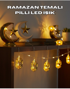 Battery Operated LED Light Golden Lantern Design For Ramadan Decoration