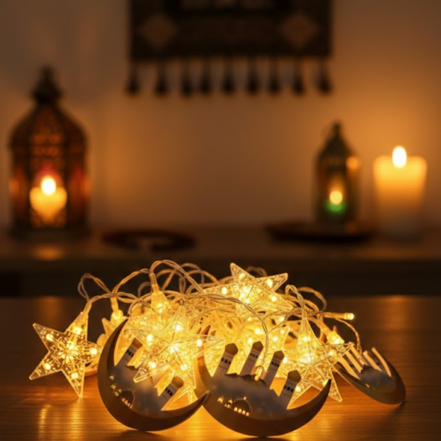 3 Meters Crescent Star LED Light For Ramadan Decoration